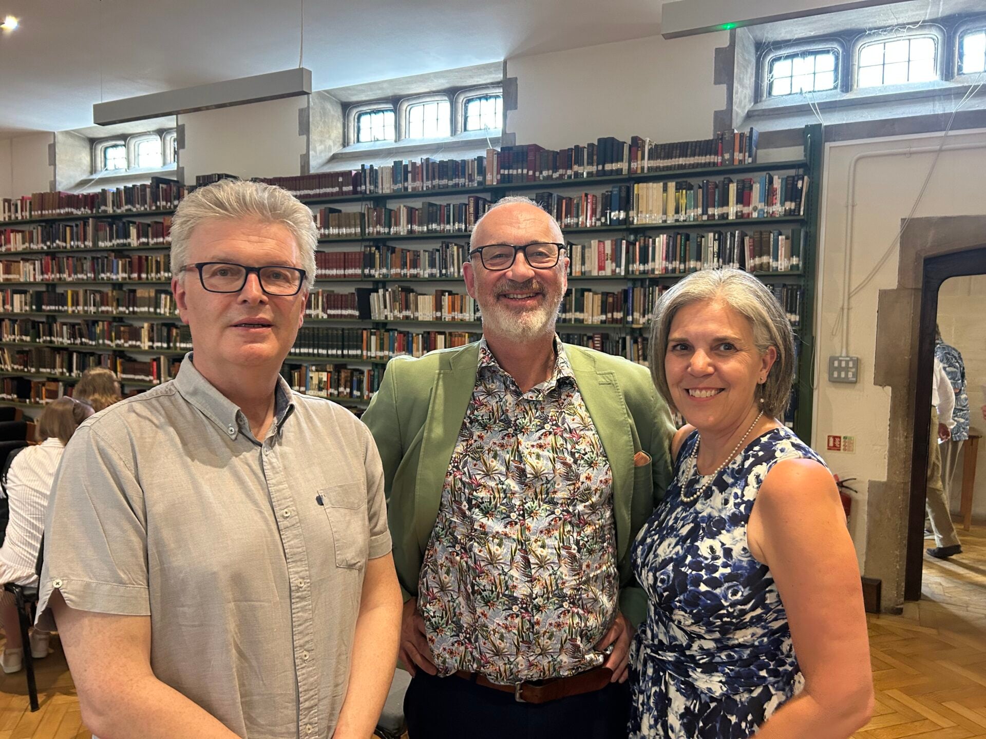 Margarita and David Clayton with Sir James MacMillan at Blackfriars College Oxford conference