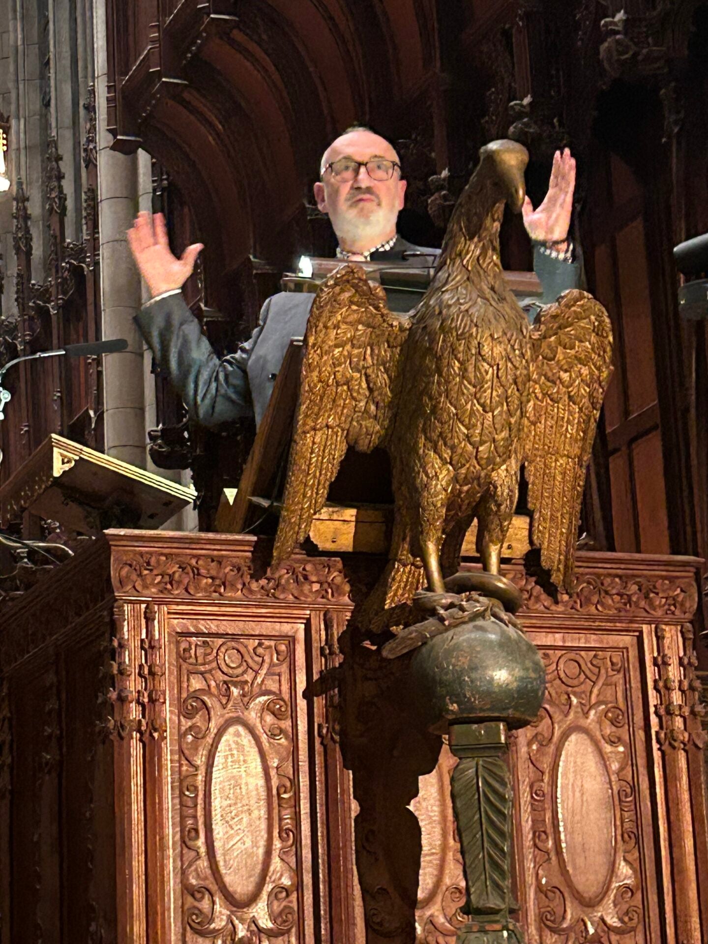 David Clayton lecturing on sacred art and liturgy at a Scala Foundation event